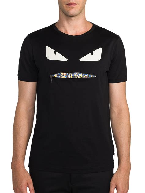 black fendi monster t-shirt|Fendi blue t shirts.